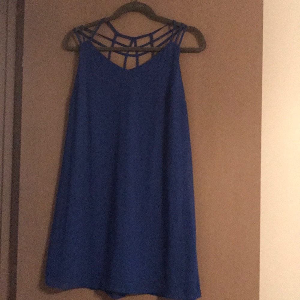 Charming Charlie royal blue, cage back dress